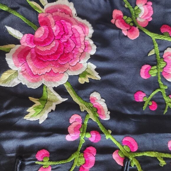 Jenny Lewis pure silk full heavy embroidery oriental tunic style cardigan - Picture 11 of 16